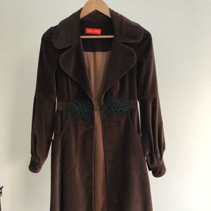 Ingwa Melero Vintage Brown Coat With Puffy Sleeves